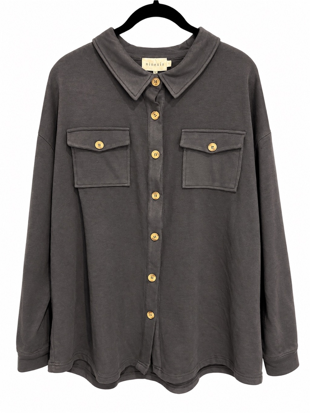 Boutique Ninexis Navy Button-Up Shirt Jacket